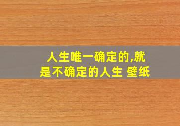 人生唯一确定的,就是不确定的人生 壁纸